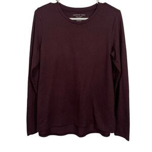 American Eagle Soft and Sexy Plus Burgundy Lightweight Crewneck Sweater